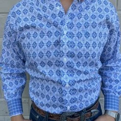 Guadalajara Western Wear Men Ariat Farhan Windsurfer White Classic Long Sleeve Shirt