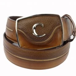 Guadalajara Western Wear Men Cuadra Honey Modern Leather Belt