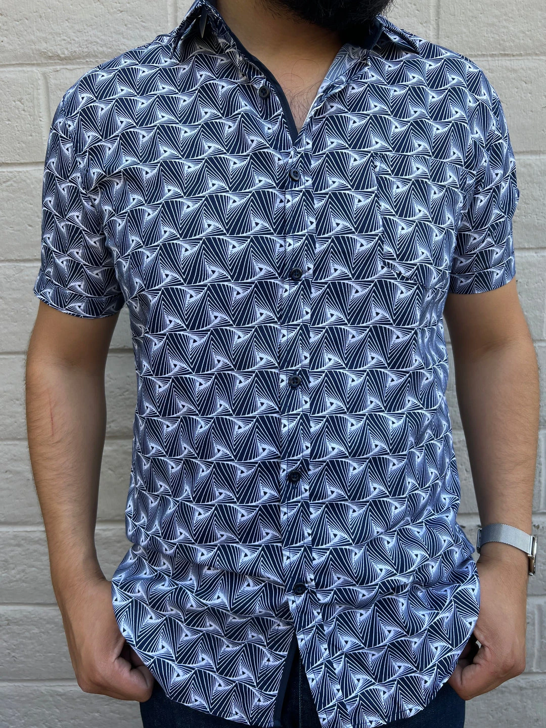 Guadalajara Western Wear Men's Italian Print Short Sleeve Shirt - D388 3 Guadalajara Western Wear Men's Italian Print Short Sleeve Shirt - D388