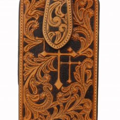 Guadalajara Western Wear Nocona Leather Tooled Floral Cell Phone Case Accessories