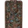 Guadalajara Western Wear Nocona Leather Tooled Floral Cell Phone Case Accessories