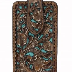 Guadalajara Western Wear Nocona Leather Tooled Floral Cell Phone Case Accessories