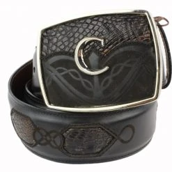 Guadalajara Western Wear Cuadra Extasis Modern Caiman Leather Belt Men