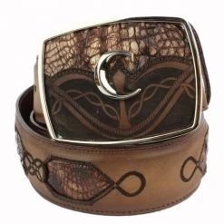 Guadalajara Western Wear Cuadra Lumber Bone Modern Caiman Leather Belt Men