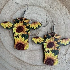 Guadalajara Western Wear Women Cow Sunflower Wood