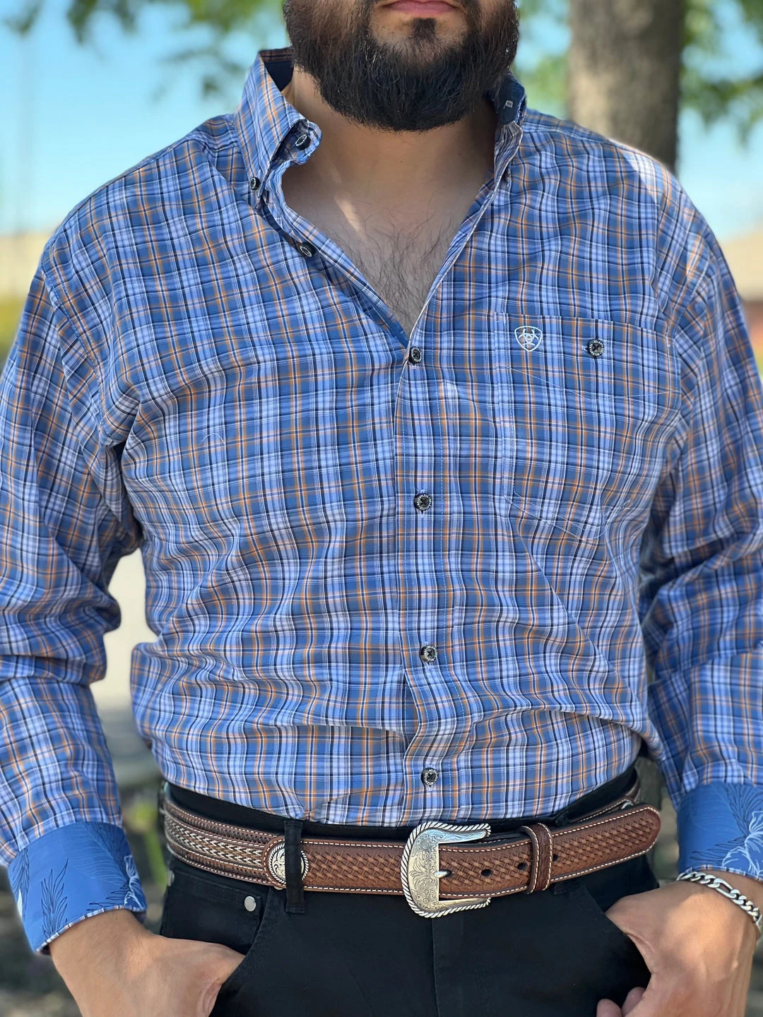 Guadalajara Western Wear Ariat Agility Bakelite Blue Classic Fit Shirt Men 3 Guadalajara Western Wear Ariat Agility Bakelite Blue Classic Fit Shirt Men