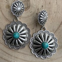 Guadalajara Western Wear Silver/Turquoise Conchos