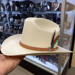 Guadalajara Western Wear Men 500X Johnson Copa Alta 4 3/4" Falda Corta 3" Toquilla Avestruz Cognac