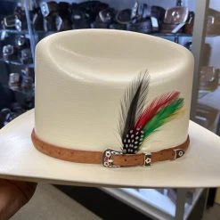 Guadalajara Western Wear Men 500X Johnson Copa Alta 4 3/4" Falda Corta 3" Toquilla Avestruz Cognac