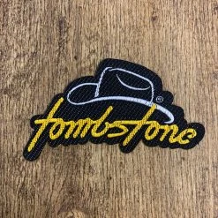 Guadalajara Western Wear Tombstone Black / Yellow Patch (Peel & Stick Patch)