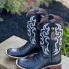 Ariat Men Madrid Black Caiman Belly Print Wide Square Toe Cowboy Boot