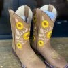 Reywelt Sunflower Light Brown Floral Square Toe Cowgirl Boots Women 2 Reywelt Sunflower Light Brown Floral Square Toe Cowgirl Boots Women
