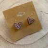 Guadalajara Western Wear Women Champagne Heart Studs