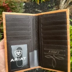 Guadalajara Western Wear Ariat Mens Marigold Floral Tooling Rodeo Wallet/Checkbook Cover