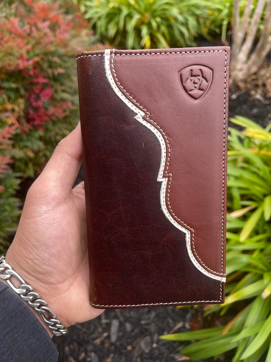 Guadalajara Western Wear Accessories Ariat Mens Husky Orange Rodeo Wallet/ Checkbook Cover 3 Guadalajara Western Wear Accessories Ariat Mens Husky Orange Rodeo Wallet/ Checkbook Cover