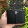 Guadalajara Western Wear Ariat Mens Black/ Silver Removable Pass Case Wallet Accessories