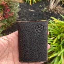 Guadalajara Western Wear Ariat Mens Dark Chocolate Tri-Fold Wallet