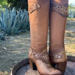 Cuadra Wax Taupe Genuine Leather Women Tall Boot