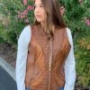 Guadalajara Western Wear Cuadra Bovine Perforated Leather Vest Women