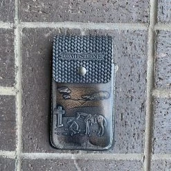 Guadalajara Western Wear Tombstone Brown / Black Leather Tooled Ranch Cell Phone Case Accessories