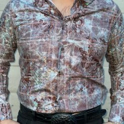 Guadalajara Western Wear Long Sleeve Shirts / Camisas Manga Larga Platini Men's Digital Button Up Shirt - FPL8453