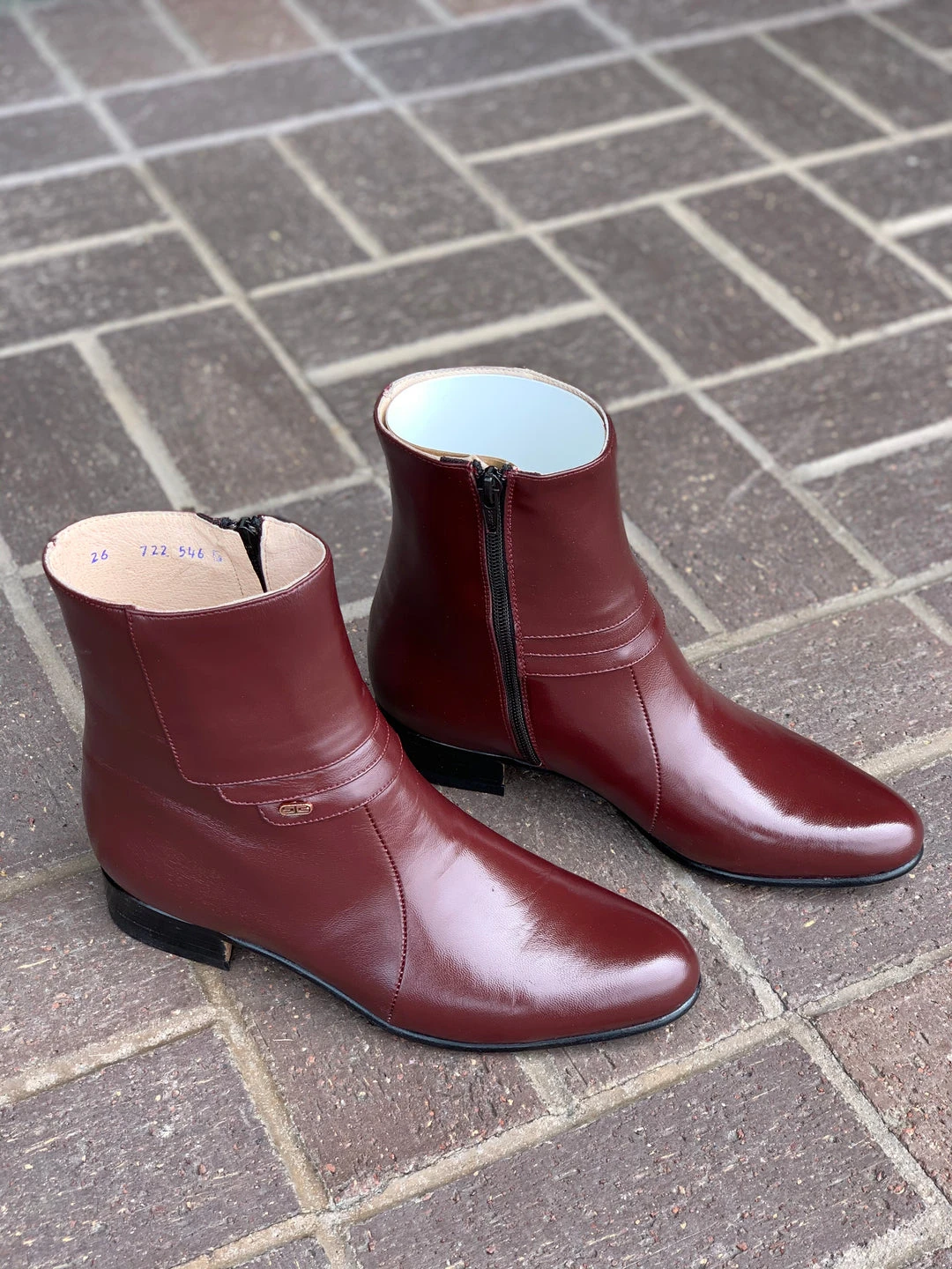Guadalajara Western Wear Men El Besserro Side Zipper Burgundy Round Toe Ankle Boot 4 Guadalajara Western Wear Men El Besserro Side Zipper Burgundy Round Toe Ankle Boot