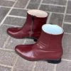 Guadalajara Western Wear Men El Besserro Side Zipper Burgundy Round Toe Ankle Boot