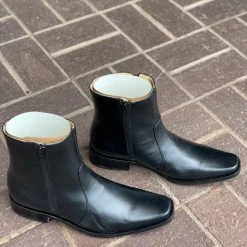 Guadalajara Western Wear El Besserro Double Zipper Black European Square Toe Ankle Boot Men 7 Guadalajara Western Wear El Besserro Double Zipper Black European Square Toe Ankle Boot Men