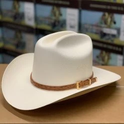 Guadalajara Western Wear Men Tombstone 1000x Johnson (Copa Alta) With Genuine Cognac Ostrich Leather Band