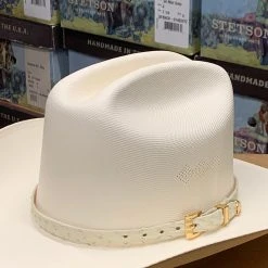 Guadalajara Western Wear Genuine Winter White Ostrich Leather Hat Band