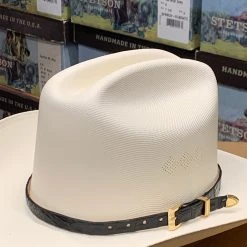 Guadalajara Western Wear Accessories Genuine Black Caiman Leather Hat Band