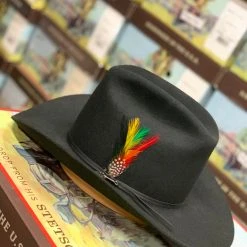 Men Stetson 6x Rancher Black Cowboy Felt Hat Sinaloa (Copa Alta Falda/Brim 3.5