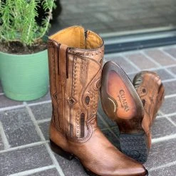 Guadalajara Western Wear Cuadra Almond Deer With Side Zipper Semi Oval Toe Cowboy Boots