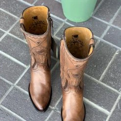 Guadalajara Western Wear Cuadra Almond Deer With Side Zipper Semi Oval Toe Cowboy Boots