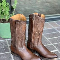 Guadalajara Western Wear Cuadra Brown Copenage Deer With Side Zipper Semi Oval Toe Cowboy Boots Men 9 Guadalajara Western Wear Cuadra Brown Copenage Deer With Side Zipper Semi Oval Toe Cowboy Boots Men