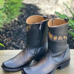 Ankle Boot / Botines Cuadra Viena Negro Dubai Toe Leather Ankle Boot