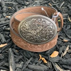 Guadalajara Western Wear Nocona Floral Brown Belt Women