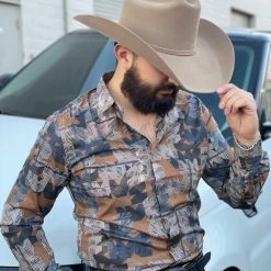 Guadalajara Western Wear Platini Men's Digital Button Up Shirt - FPL8448 Long Sleeve Shirts / Camisas Manga Larga