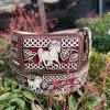 Guadalajara Western Wear Caballo Lazer Cut Leather Belt - Cafe (Brown) / Blanco (White)/ Rojo (Red) Men