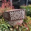 Guadalajara Western Wear Aztec Lazer Cut Leather Belt - Cafe (Brown) / Blanco (White)
