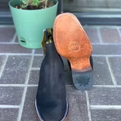 Guadalajara Western Wear Crazy Horse Black Suede Botin Charro Men