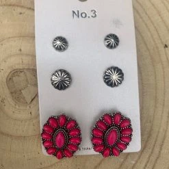 Guadalajara Western Wear Women Pink Stud Set