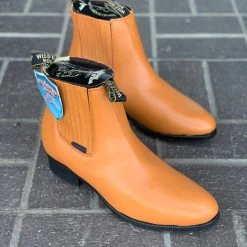 Guadalajara Western Wear Wild West Honey Napa Leather Rubber Sole Botin Charro Men