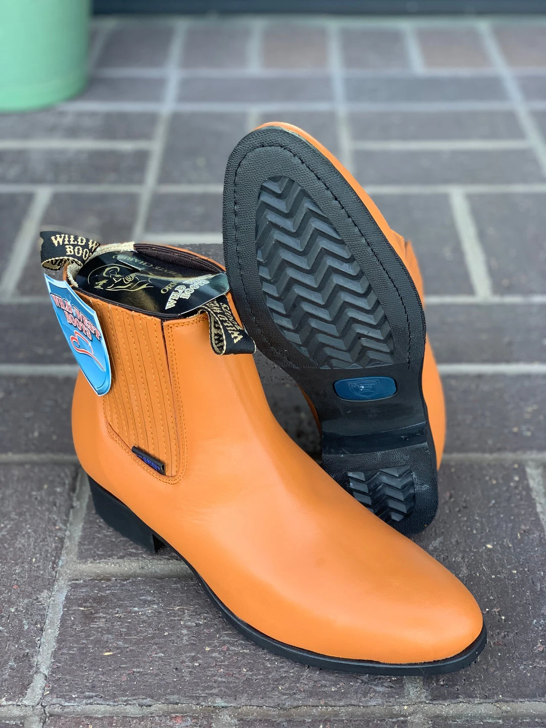 Guadalajara Western Wear Wild West Honey Napa Leather Rubber Sole Botin Charro Men