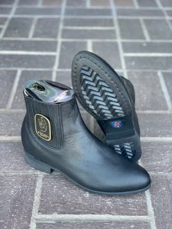 Guadalajara Western Wear Wild West Black Napa Leather Rubber Sole Botin Charro