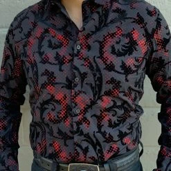 Guadalajara Western Wear Long Sleeve Shirts / Camisas Manga Larga Platini Men's Digital Button Up Shirt - MFL8466