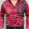 Guadalajara Western Wear Long Sleeve Shirts / Camisas Manga Larga Platini Men's Digital Button Up Shirt - RHL8179