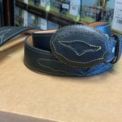 Guadalajara Western Wear Cinto Vaquero Evilla Redonda Hilo Oro