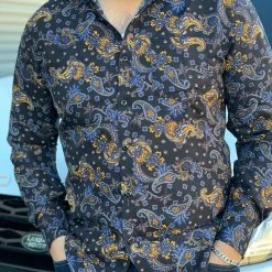 Guadalajara Western Wear Men's Italian Print Long Sleeve Shirt - B596