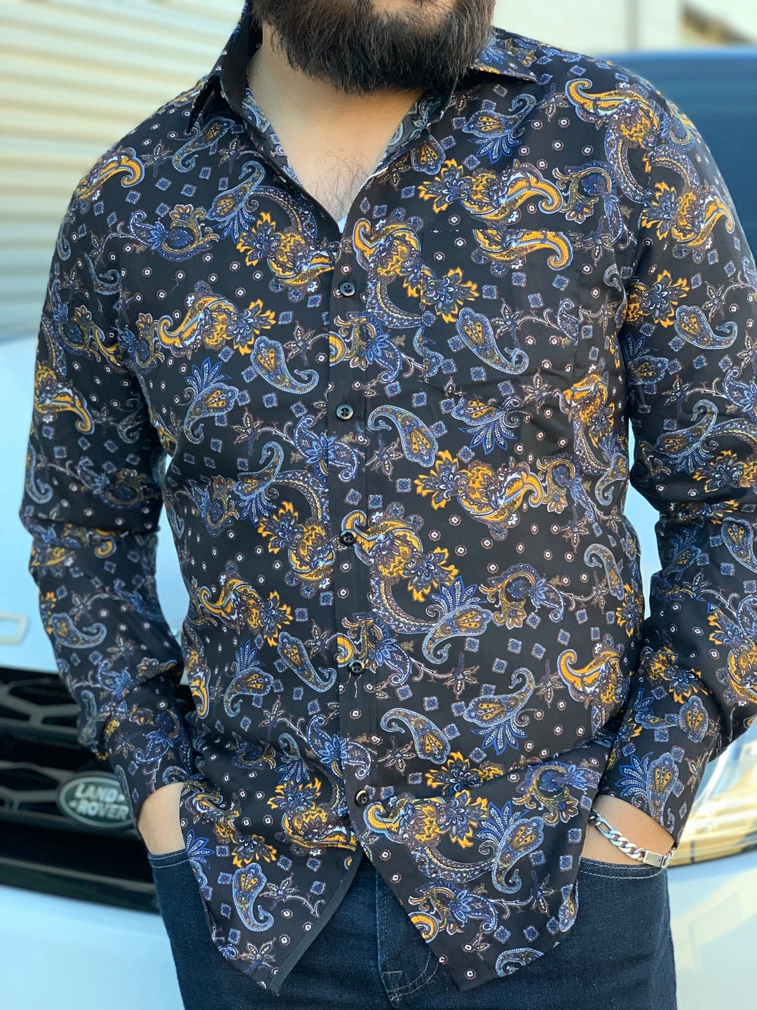 Guadalajara Western Wear Men's Italian Print Long Sleeve Shirt - B596 3 Guadalajara Western Wear Men's Italian Print Long Sleeve Shirt - B596